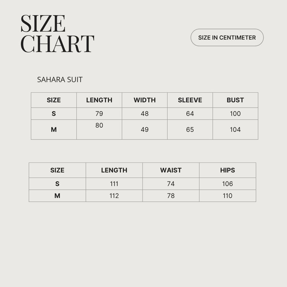 Size & Fit SAHARA SUIT